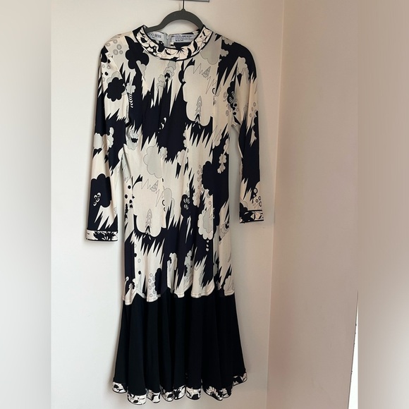 Averardo Bessi 100% Silk Long sleeve Midi Dress - Picture 1 of 15